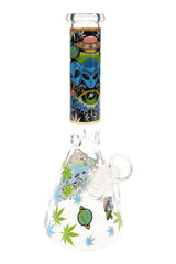 Glass GoG Glow Alien Beaker Bong “Area 420” – 18.8 mm – 10″ – Assorted Colors