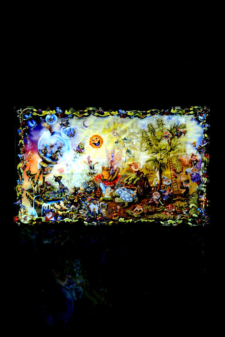 Large Art Glass Rolling Tray – 10" x 6"