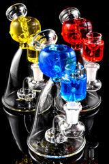 Fluid-Filled Glass Beaker Bong “Little Alien” – Freezable – Showerhead Perc – 6″