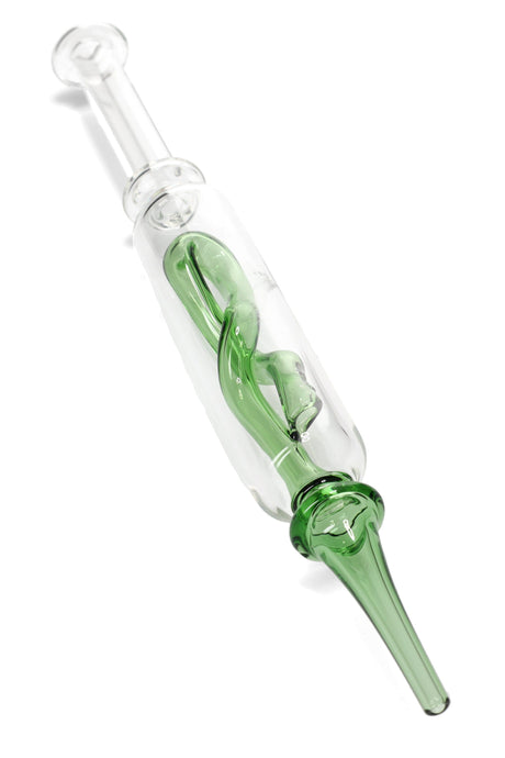 Twist Stem Glass Dab Straw “Spiral Sipper” – 8½″