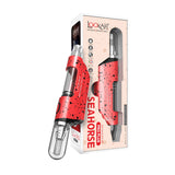 Lookah Seahorse Pro Plus vaporizer in red with box, front view, easy-to-use design