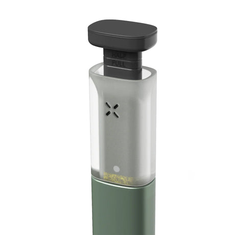 PAX Puck Press close-up, precision vaporizer accessory with herb chamber indicator
