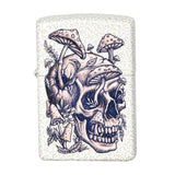 ThreadHeads Zippo Lighter with Skull and Mushrooms Design - Front View