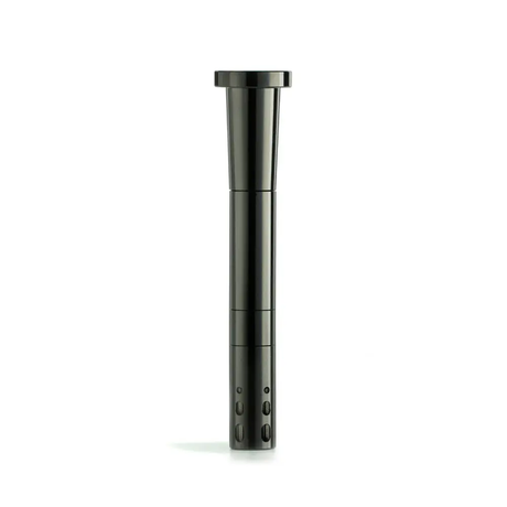 Chill Steel Pipes - Durable Black Aluminum Downstem, Front View on White Background