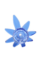 14 mm Male Leaf Bowl Slide – Blue Glass