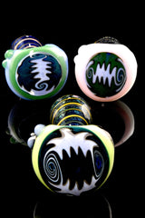 Dichro Gold Fumed Glass Spoon “Neon Nebula” – 4″ – Assorted Colors