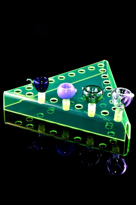 Triangular Acrylic Bowl Display – 24-Slot, 14 mm