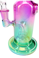 Multicolor Metallic Glass Mini Bong “Gem Glow” – Showerhead Perc – 5″