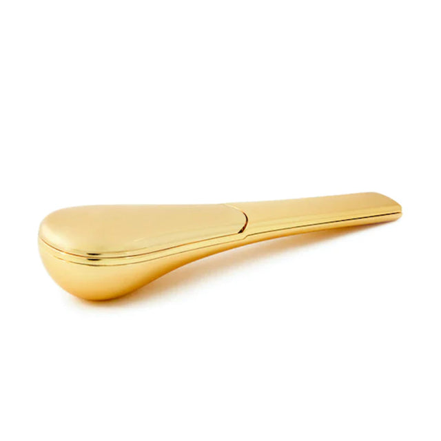 Journey Pipe 2 in Gold - Sleek Hand Pipe with Magnetic Closure - Side View