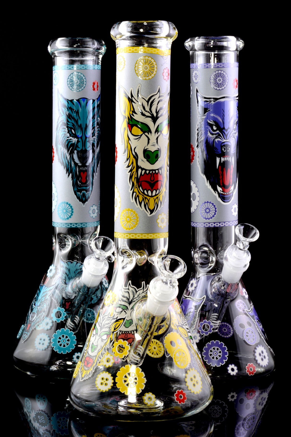 GoG Glow-in-the-Dark Decal Beaker Bong – Ice Pinch – 14″ – Assorted