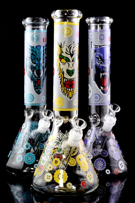 GoG Glow-in-the-Dark Decal Beaker Bong – Ice Pinch – 14″ – Assorted