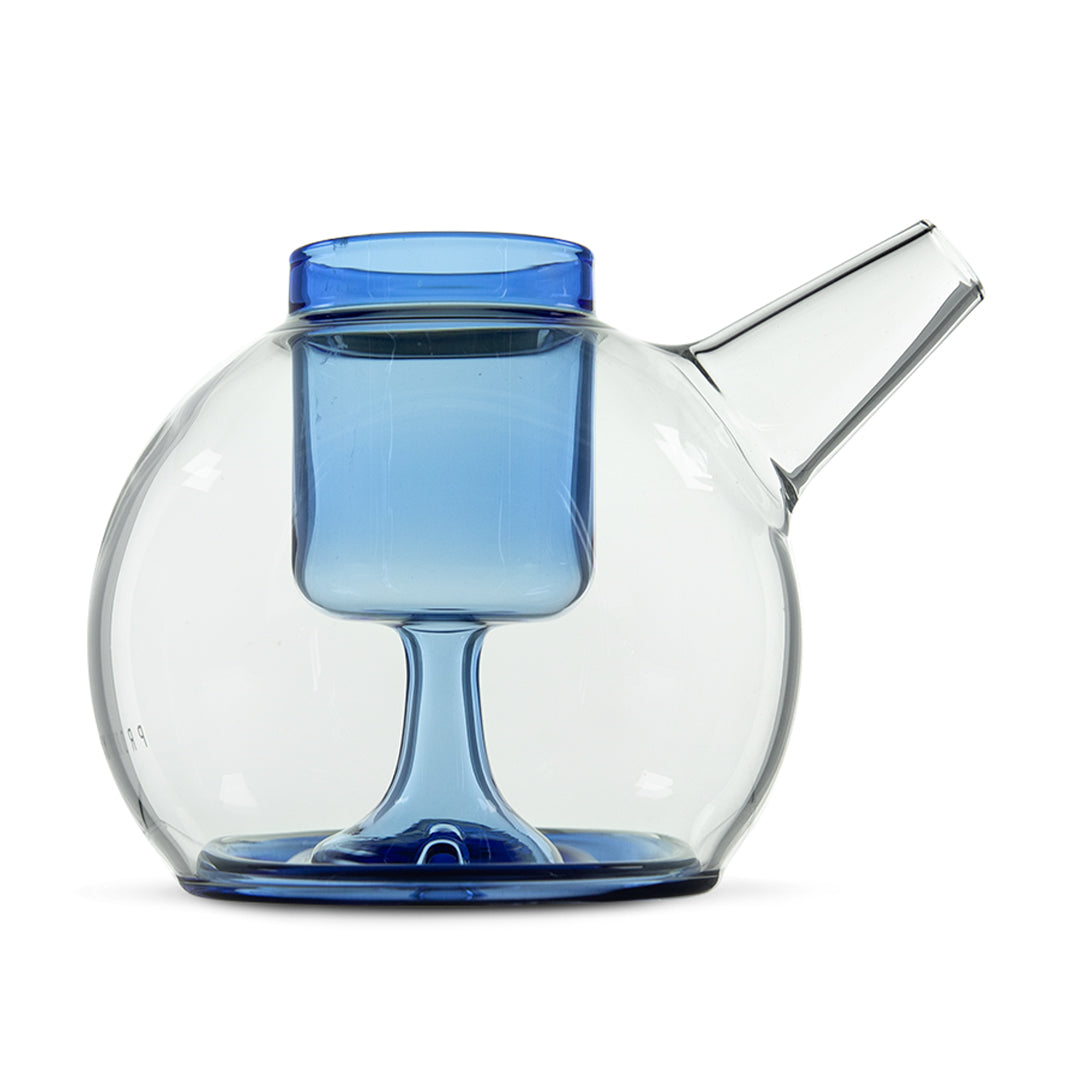 Puffco Proxy Ripple Hand Pipe in Sea variant, front view on white background, borosilicate glass bubbler