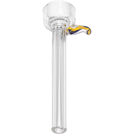 LA Pipes 9mm Clear Funnel Slide Bowl with Yellow Handle for Bongs, Front View