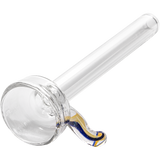 LA Pipes 9mm Clear Funnel Slide Bowl with Blue Handle for Bongs, Side View