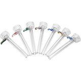 LA Pipes 9mm Clear Funnel Slide Bowl with Color Handles for Bongs, Top View