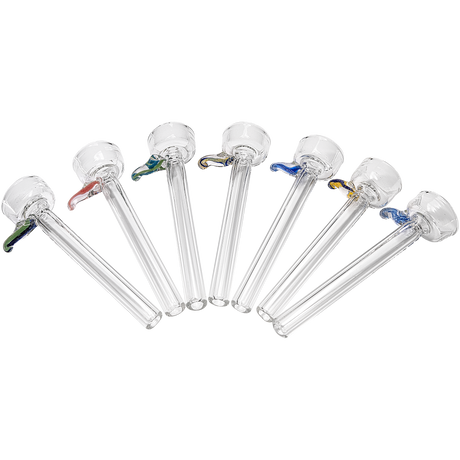 LA Pipes 9mm Clear Funnel Slide Bowl with Color Handles for Bongs, Top View