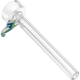 LA Pipes 9mm Clear Funnel Slide Bowl with Green Handle for Bongs, Side View