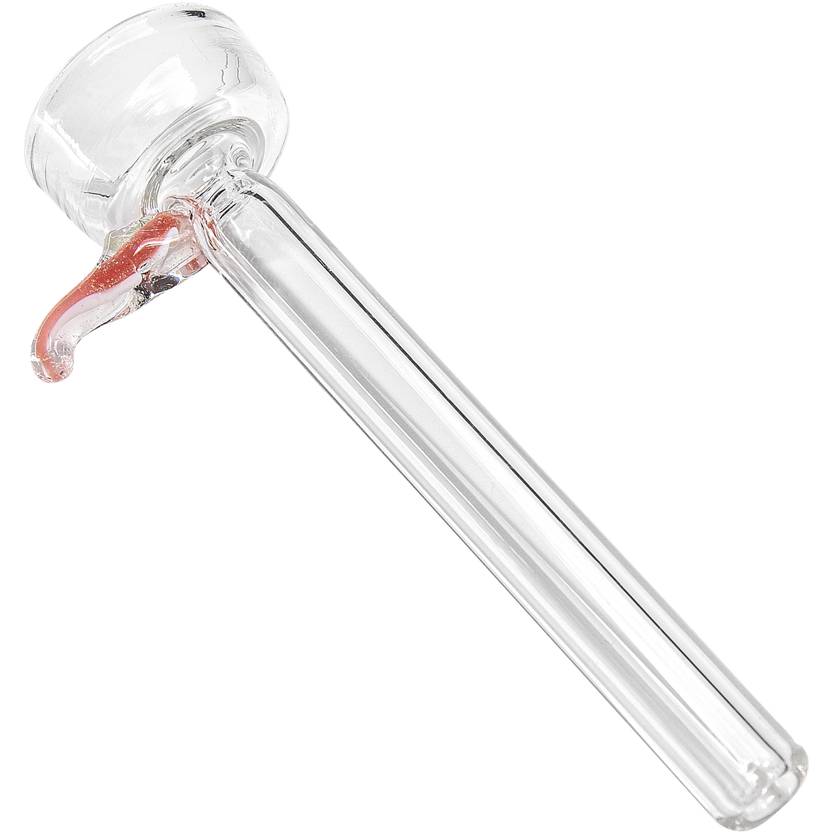 LA Pipes 9mm Clear Funnel Slide Bowl with Red Handle for Bongs, Side View
