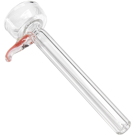 LA Pipes 9mm Clear Funnel Slide Bowl with Red Handle for Bongs, Side View