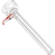 LA Pipes 9mm Clear Funnel Slide Bowl with Red Handle for Bongs, Side View