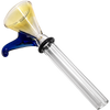 LA Pipes 9mm Funnel Slide Bowl with Handle in Blue for Grommet Joint Bongs, Side View