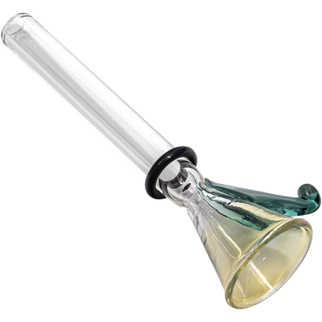 LA Pipes 9mm Funnel Slide Bowl with Handle for Bongs, Clear Borosilicate Glass, Side View