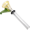 LA Pipes 9mm Funnel Slide Bowl with Handle in Green for Pull-Stem Bongs, Borosilicate Glass