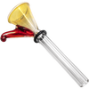 LA Pipes 9mm Funnel Slide Bowl with Handle in Red for Grommet Joint Bongs, Angled View