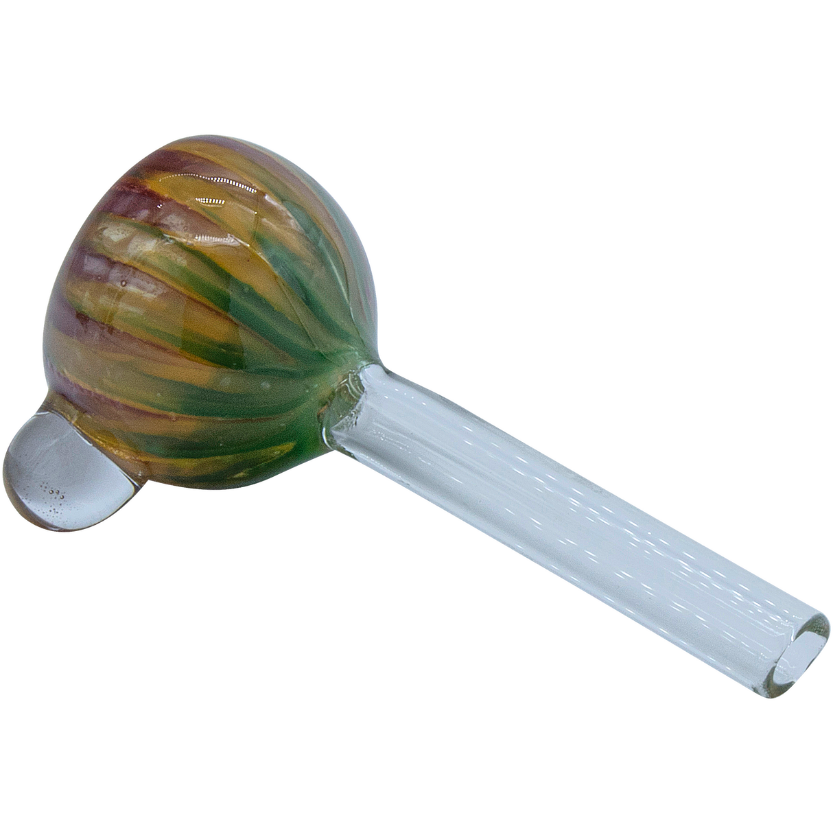 LA Pipes 9mm Rasta Slide Bowl for Bongs with Grommet Joint, Borosilicate Glass, Top View
