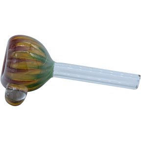 LA Pipes 9mm Rasta Slide Bowl for Bongs, Borosilicate Glass, Side View on White Background