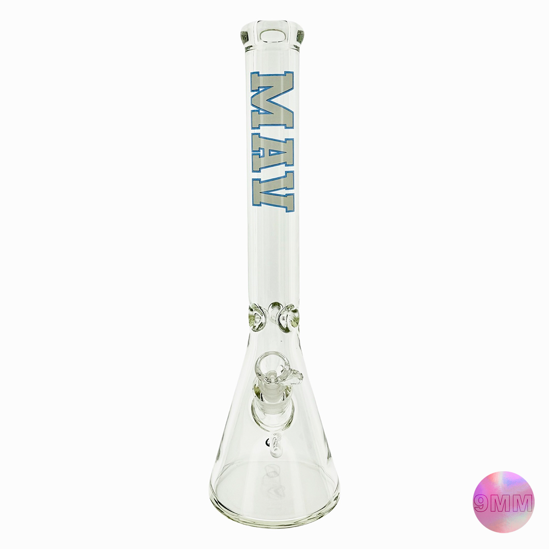 MAV Glass 18" Varsity Penn 9mm Beaker Bong with Female Joint - Front View