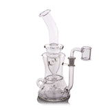 MJ Arsenal Bloopcycler Dab Rig with Quartz Bucket, Side View on White Background