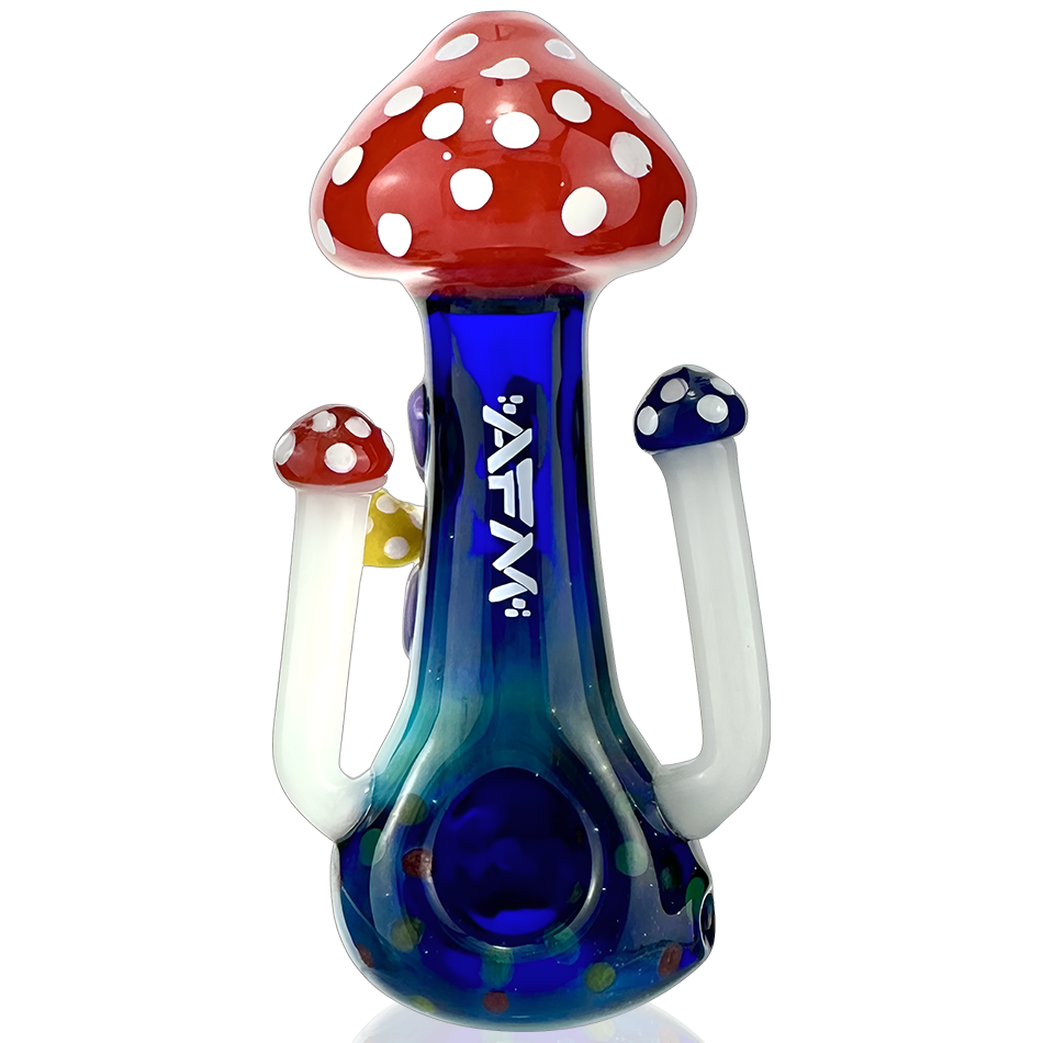 AFM 7" Forbidden Forest Glass Hand Pipe with Fumed Colored Glass, Front View