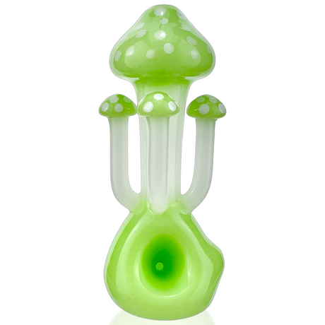 AFM 5" Shram Mushroom Trippy Hand Pipe with Heady Glass Design, Front View