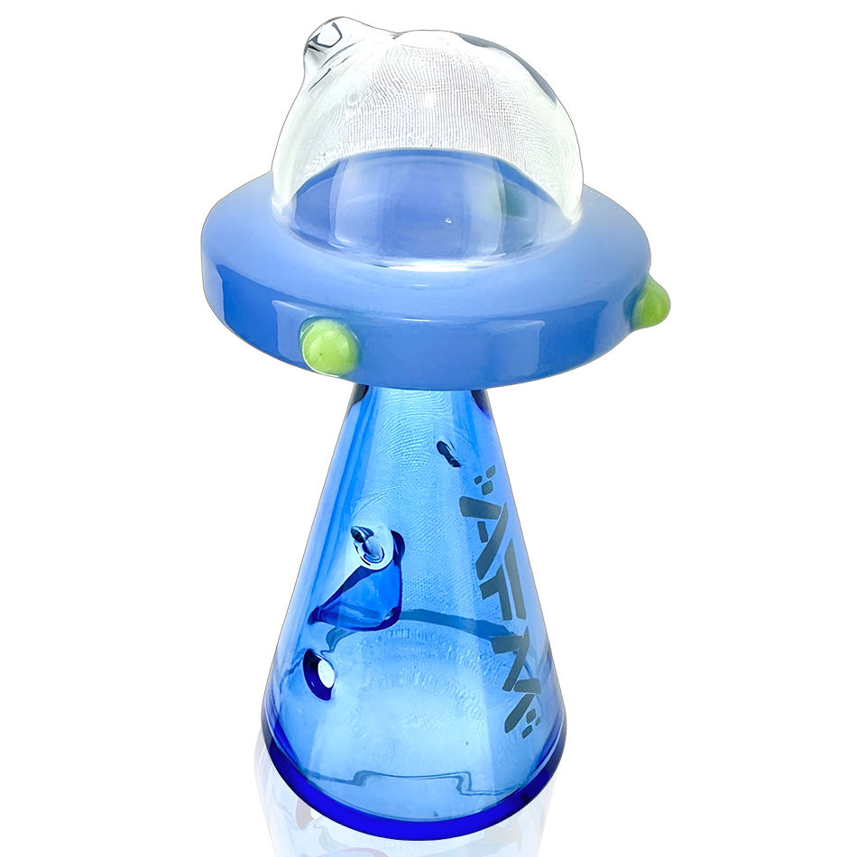 AFM 5" UFO Spaceship Glass Hand Pipe with Borosilicate Glass and Colored Accents