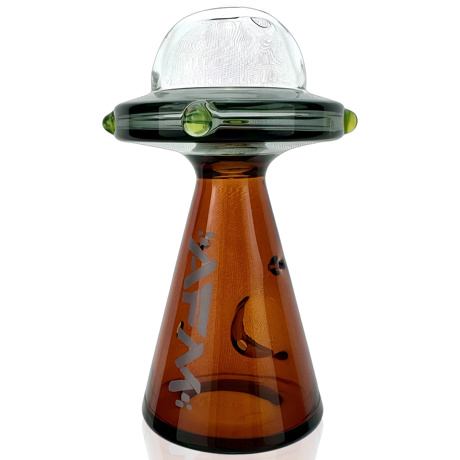 AFM 5" UFO Spaceship Glass Hand Pipe with Borosilicate Colored Glass, Front View