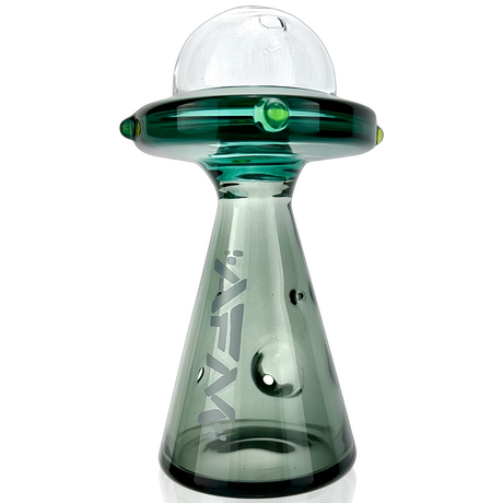 AFM 5" UFO Spaceship Glass Hand Pipe with Borosilicate Glass and Colored Accents - Front View