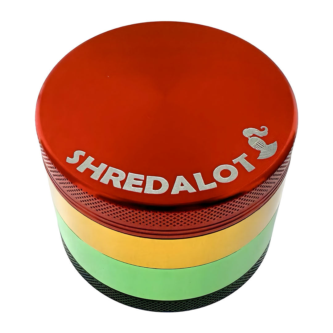 Sir Shredalot 4-part Grinder 63mm in Rasta Colors - Top View