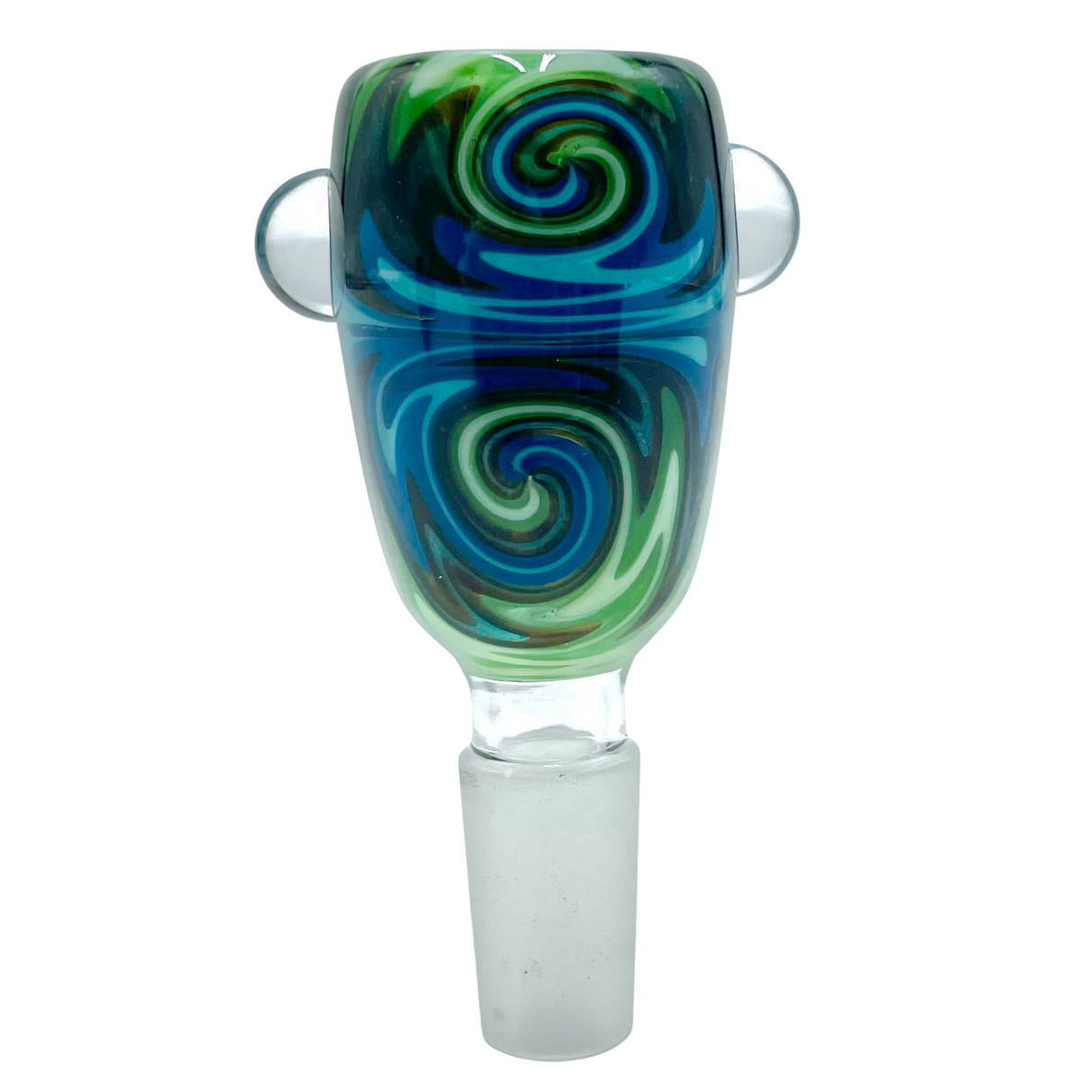 Lucky Goat Dimension 14mm Glass Bowl Piece with Swirl Design - Front View