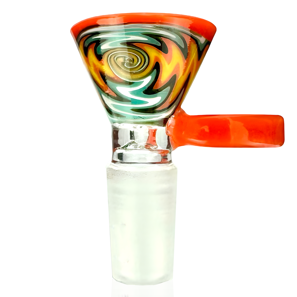 AFM Lucky Goat Rasta Vortex Glass Bowl with 14mm Female Joint and Swirl Design