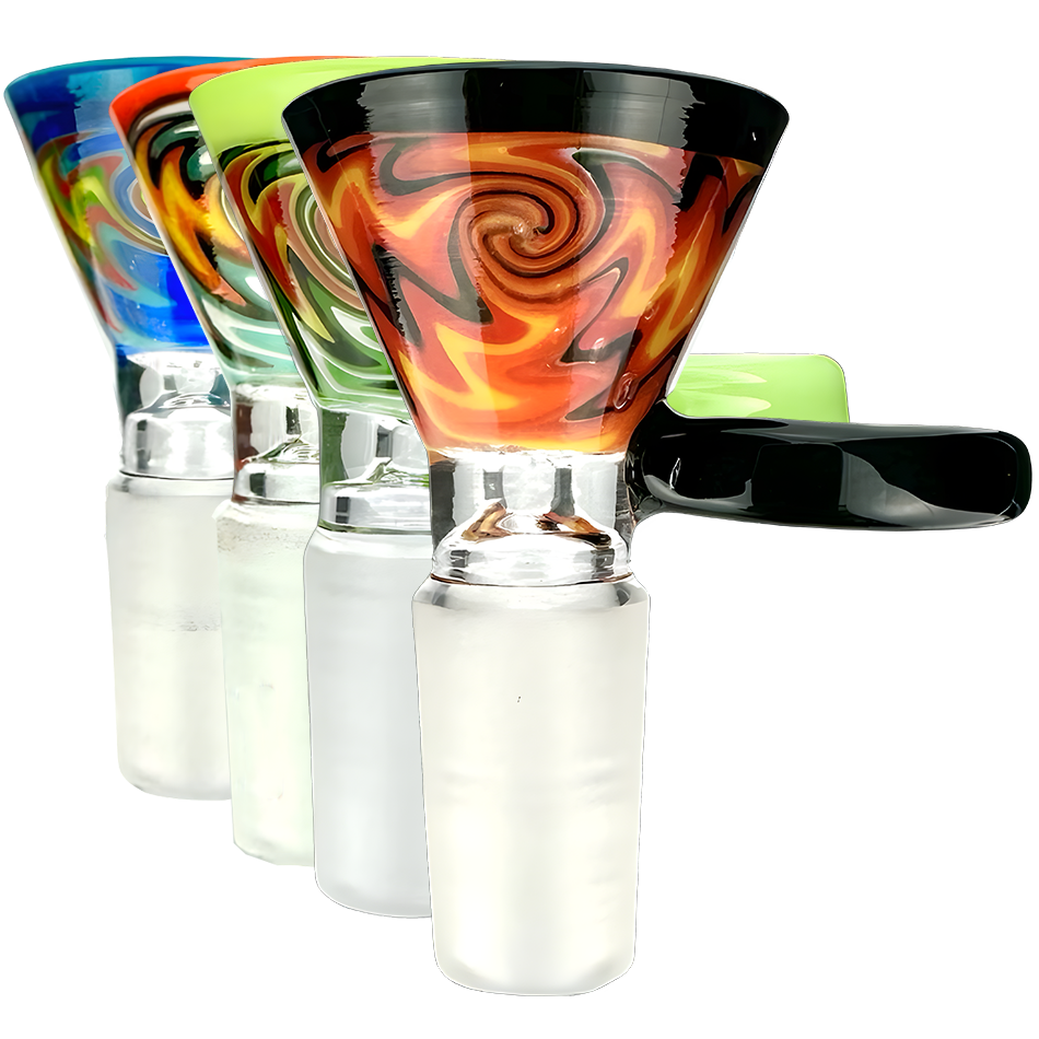 AFM Lucky Goat Rasta Vortex Glass Bowl Piece with 14mm Female Joint and Vibrant Swirls