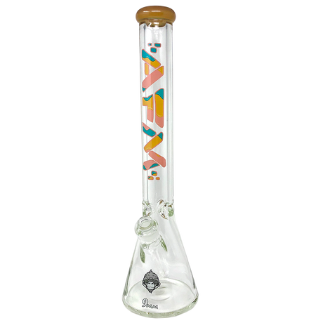 AFM Ice Cream Beaker Bong 9mm - 18" Front View with Colored Accents and 14mm Female Joint