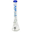AFM Sky 9mm Thick Glass Beaker Bong with Blue Accents and Showerhead Perc - Front View