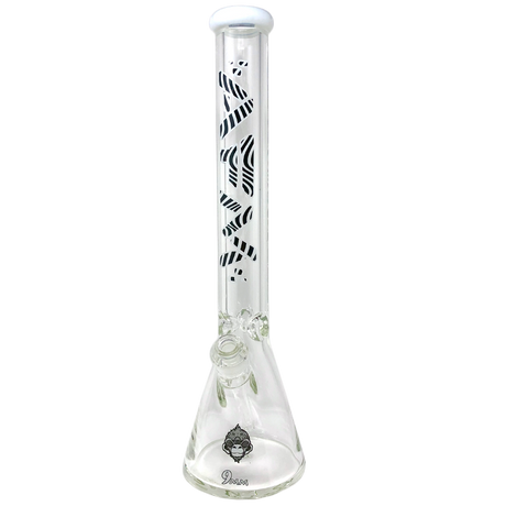 18" AFM Trippy Glass Beaker Bong, 9mm thick with showerhead perc, front view on white background