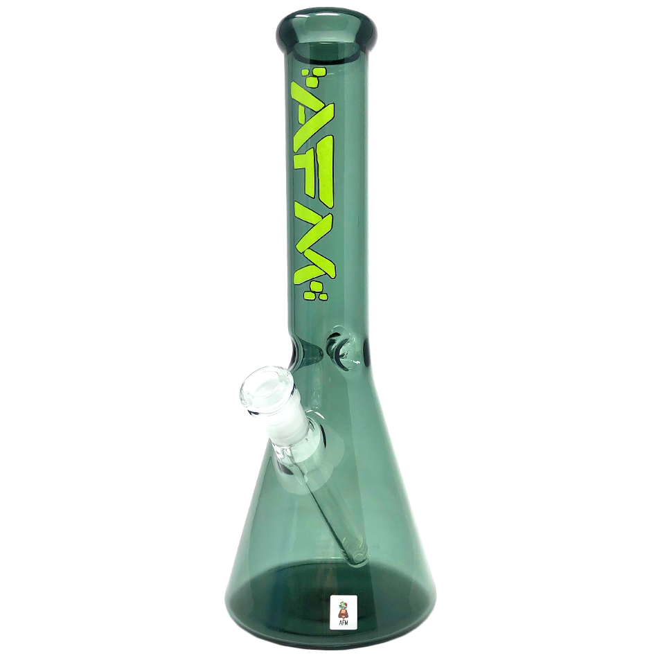 AFM Extraterrestrial Beaker 12" in Full Color, Front View, with 14mm Female Joint and Colored Glass