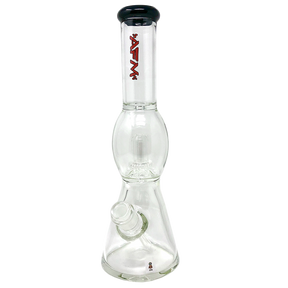 AFM Glass 12" UFO Color Lip Beaker Bong with Showerhead Perc, Front View on White Background