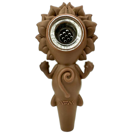 AFM 4" Alien Silicone Hand Pipe with Screen Bowl, Front View on White Background
