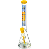 AFM 18" AI God Sekhmet 9mm Beaker Bong with Multicolor Design - Front View