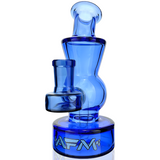 AFM 6" Full Color Glass Mini Dab Rig with 14mm Female Joint, front view on white background