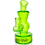 AFM 6" Full Color Green Glass Mini Dab Rig with 14mm Female Joint - Front View